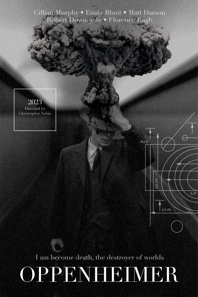 Oppenheimer I am Become Death The destroyer of Worlds Art Movie Poster