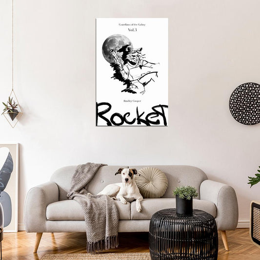 Guardian Of the Galaxy Vol. 3 Bradley Cooper Rocket Art Movie Poster - xonomax