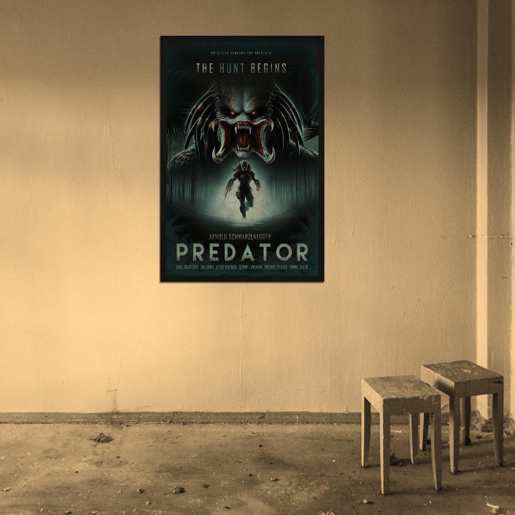 The Hunts Begin Predator Art Movie Poster - xonomax