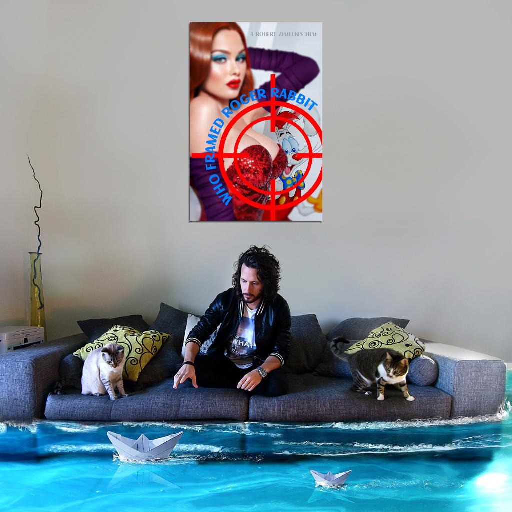 Who Framed Roger 1988 Rabbit Movie Poster Robert Zemeckis Sexy Jessica Rabbit Retro Home Decor For Living Room Aesthetic Cool Theater Room Wall Art - xonomax