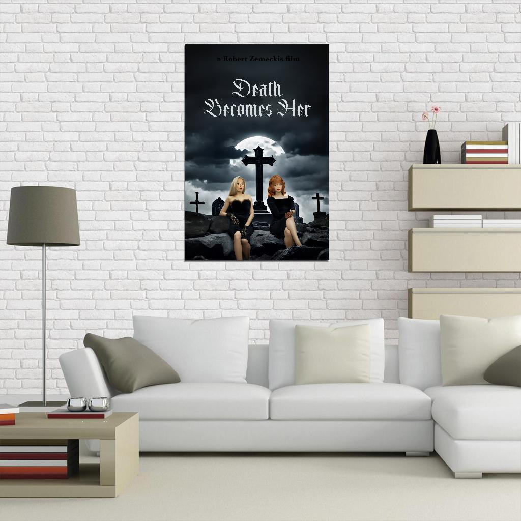 Death Becomes Her 1992 Movie Poster Meryl Streep Goldie Hawn Robert Zemeckis Bruce Willis Witchy Home Decor For Living Room Aesthetic Theater Room Art