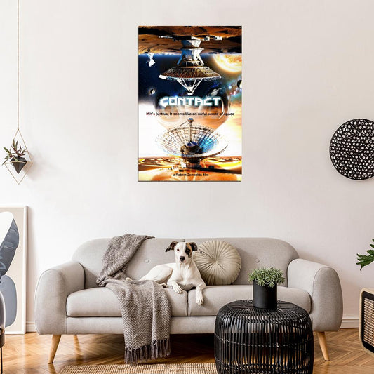 Contact 1997 Movie Poster Robert Zemeckis Jodie Foster Matthew McConaughey Sci-Fi Home Decor For Living Room Aesthetic Cool Theater Room Wall Art - xonomax