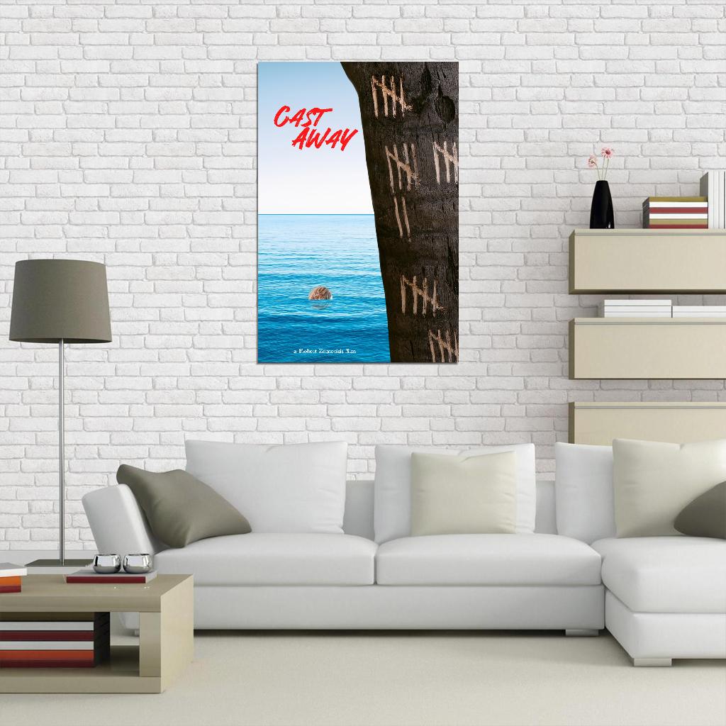 Cast Away 2000 Movie Poster Tom Hanks Robert Zemeckis Boho Eclectic Home Decor For Living Room Aesthetic Cool Theater Room Wall Art Movie Merchandise
