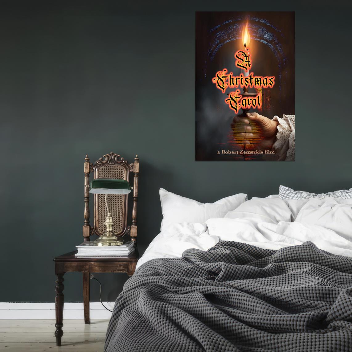 A Christmas Carol 2009 Movie Poster Robert Zemeckis Jim Carrey Charles Dickens Creepy Home Decor For Living Room Aesthetic Cool Theater Room Wall Art - xonomax