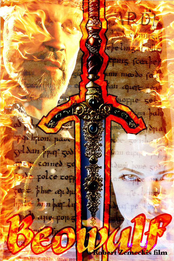 Beowulf 2007 Movie Poster Robert Zemeckis Ray Winstone Anthony Hopkins Witchy Home Decor For Living Room Aesthetic Cool Theater Room Wall Decor