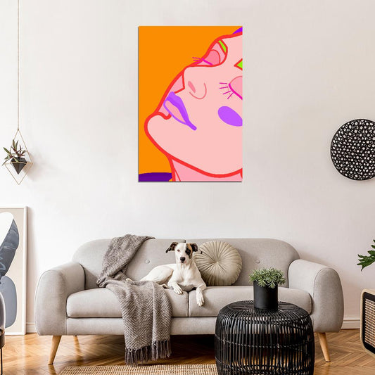 Close-up Portrait Of A Girl With Closed Eyes In The Author's Style Poster - xonomax