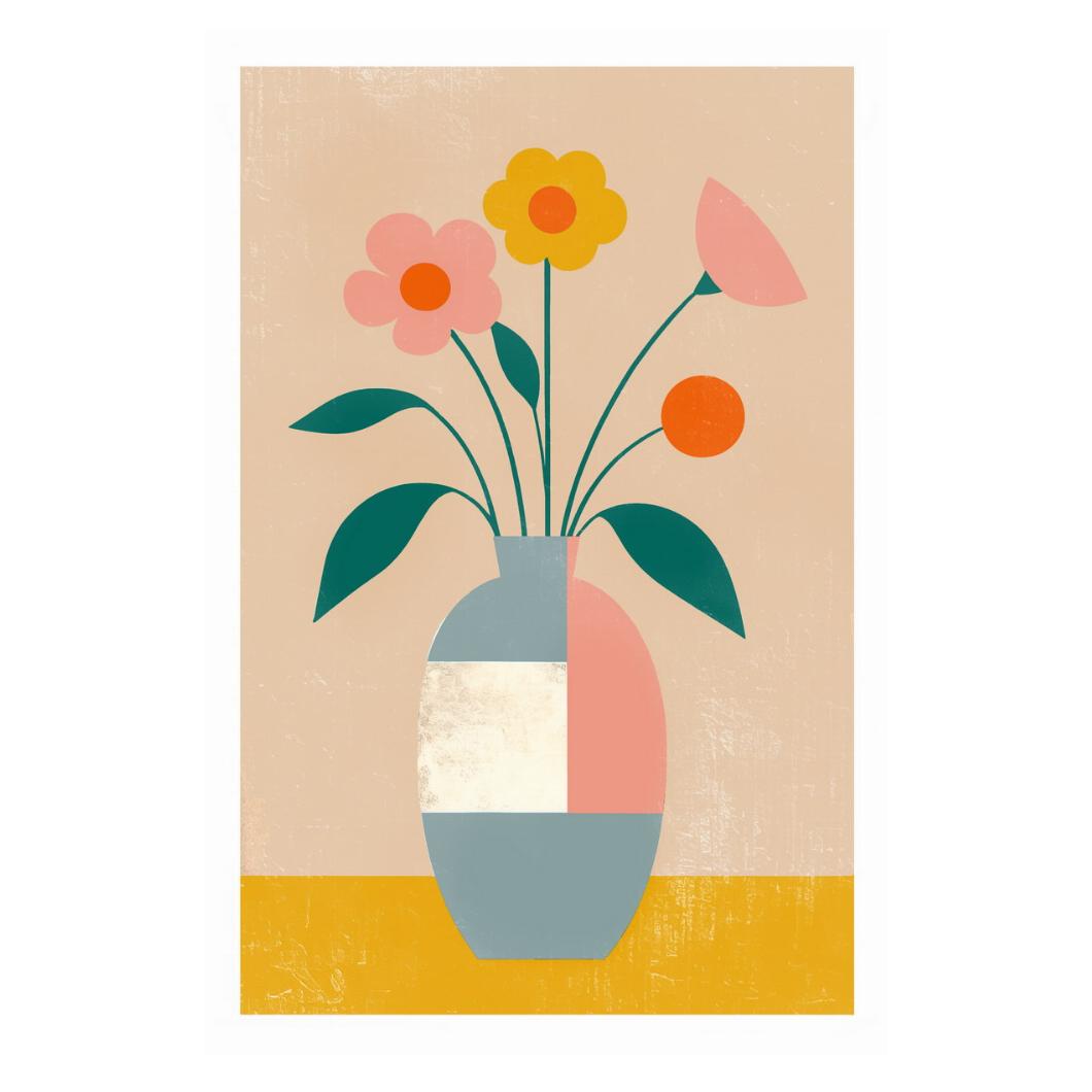 Flower Vase Print Delicate Floral Pastel Wall Art Trendy Coquette Wall Decor Eclectic Artwork - xonomax