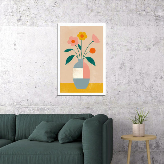 Flower Vase Print Delicate Floral Pastel Wall Art Trendy Coquette Wall Decor Eclectic Artwork - xonomax