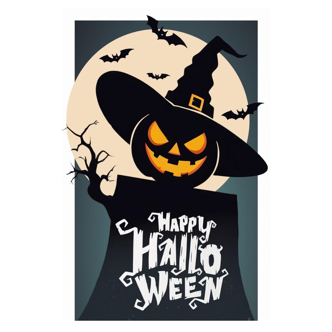 Poster - Happy Halloween Poster Scary Jack O'Lantern Trendy