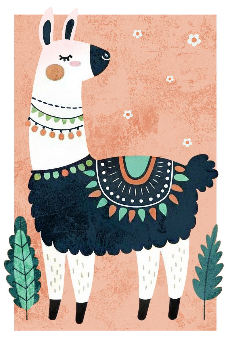 Poster Llama Kids Poster Print Boho Nursery Wall Art Playful
