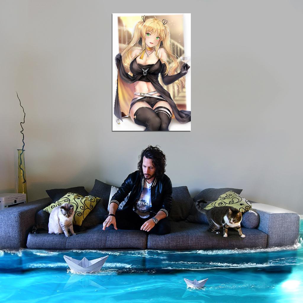 Azur Lane Hornet Military Sci-fi Video Game Anime Poster Manga Art Sexy - xonomax