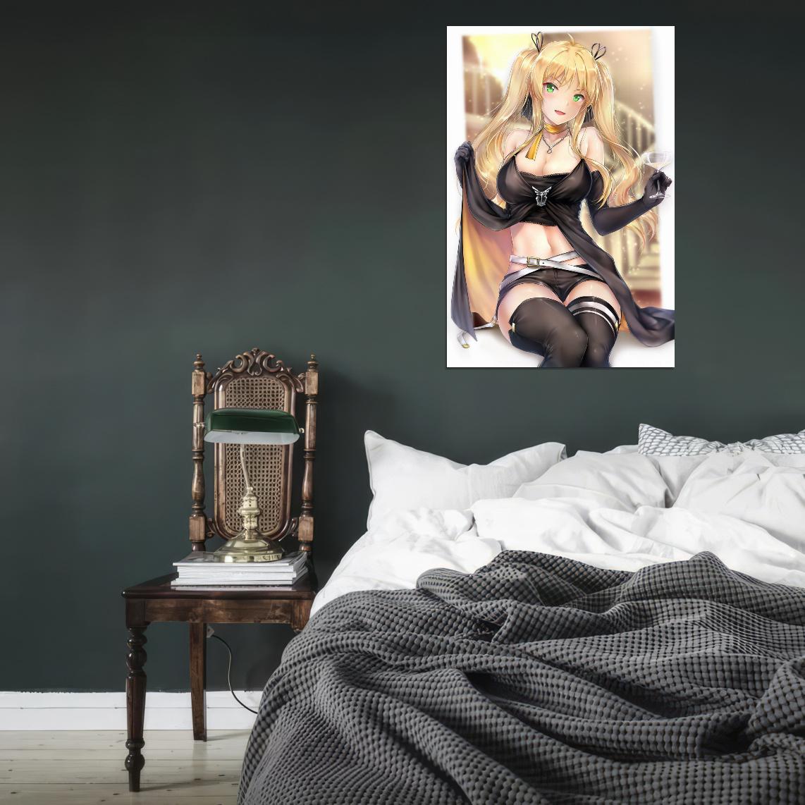 Azur Lane Hornet Military Sci-fi Video Game Anime Poster Manga Art Sexy - xonomax