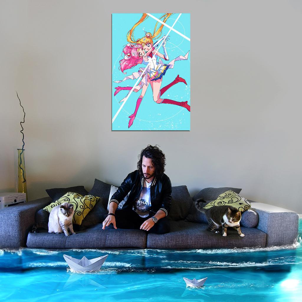 Bishoujo Senshi Sailor Moon Usagi Chibiusa Magical Girl Fantasy Anime Poster Manga Art