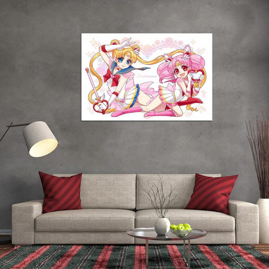 Bishoujo Senshi Sailor Moon Usagi Chibiusa Magical Girl Fantasy Anime Poster Manga Art - xonomax