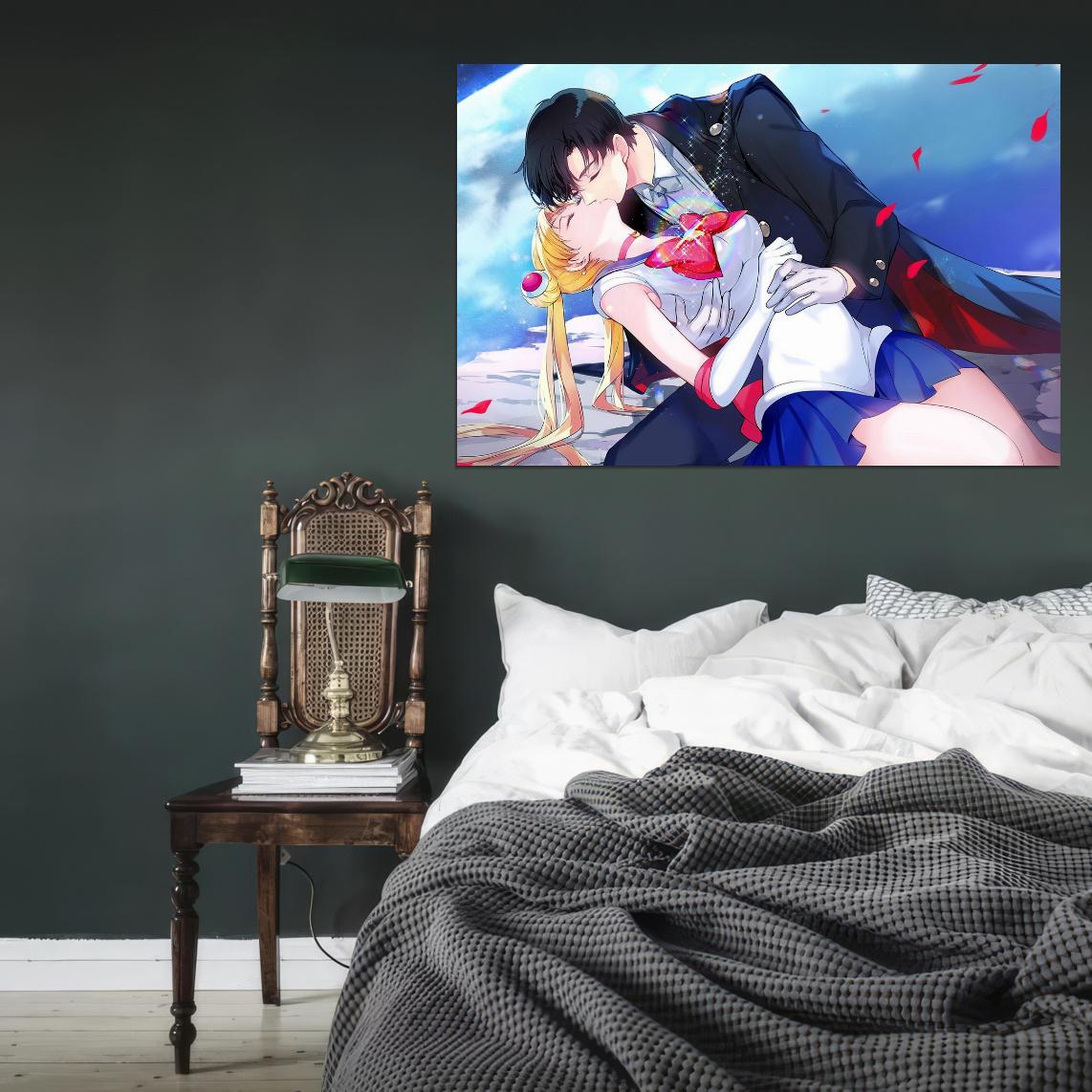 Bishoujo Senshi Sailor Moon Usagi Tuxedo Magical Girl Fantasy Anime Poster Manga Art - xonomax