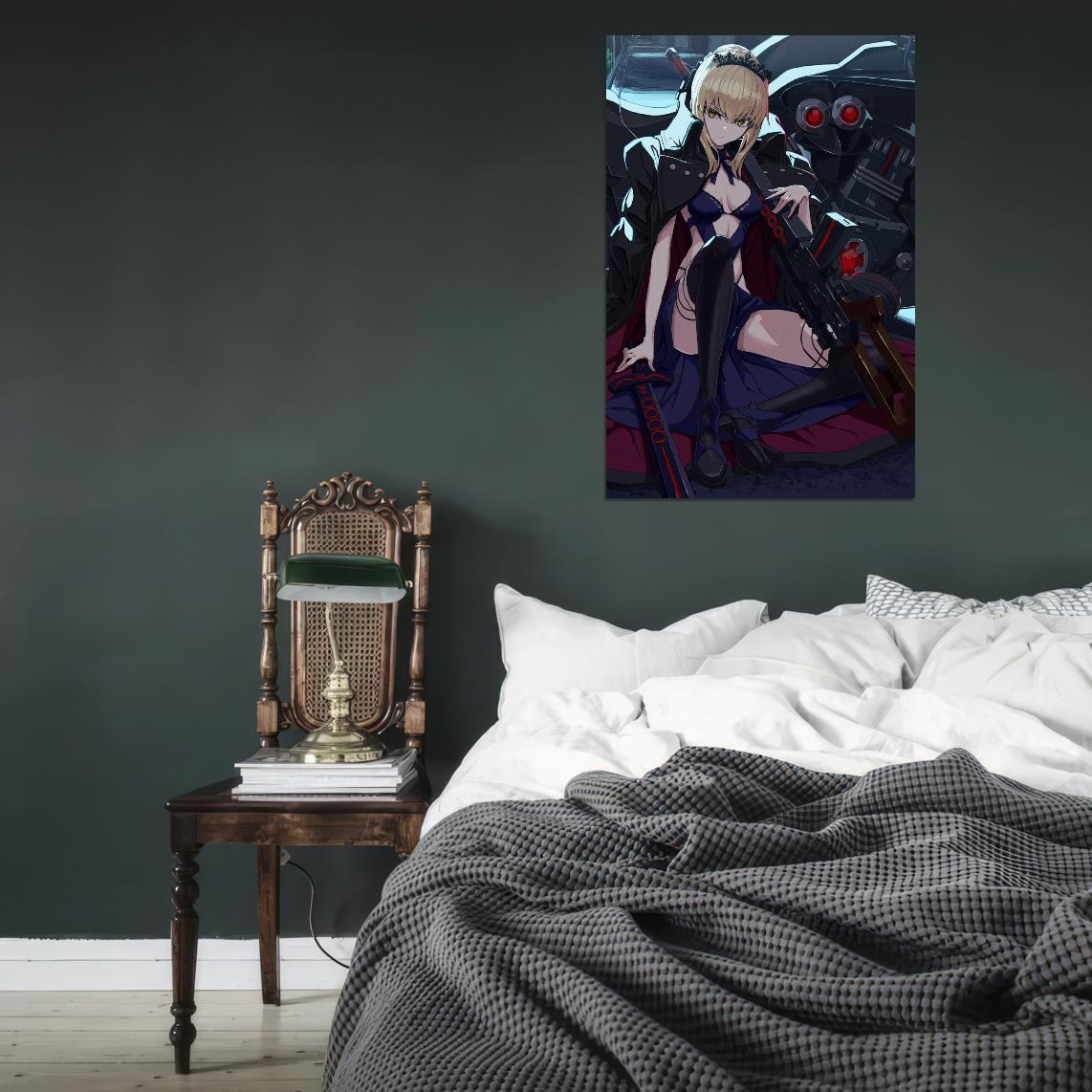 Fate Grand Order Artoria Pendragon Fantasy Action Video Game Anime Poster Manga Art - xonomax