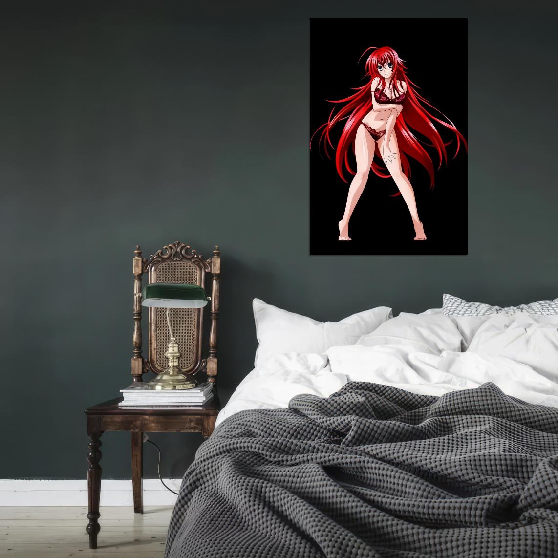 High School Dxd Rias Gremory Sexy Redhead Action Anime Poster Manga Art - xonomax