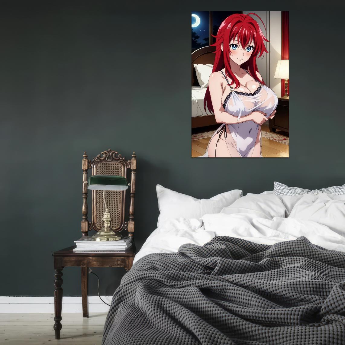 High School Dxd Rias Gremory Sexy Redhead Action Anime Poster Manga Art - xonomax