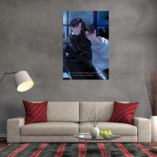 Hyperventilation Myongi Sunho Yaoi Boys Love Anime Poster Manga Art - xonomax