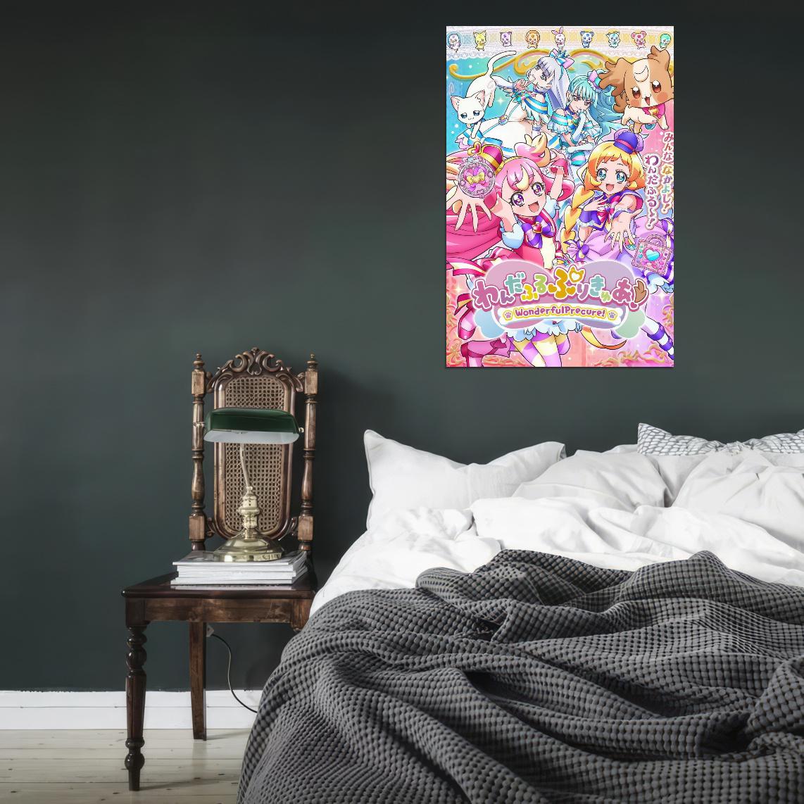 Fresh Pretty Cure! Fresh Precure Wonderful Pretty Cure! Love Momozono Miki Aono Inori Yamabuki Setsuna Higashi Magical Girl Anime Poster Manga Art - xonomax
