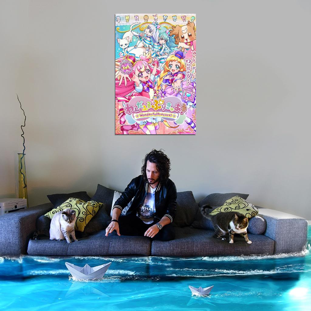 Fresh Pretty Cure! Fresh Precure Wonderful Pretty Cure! Love Momozono Miki Aono Inori Yamabuki Setsuna Higashi Magical Girl Anime Poster Manga Art