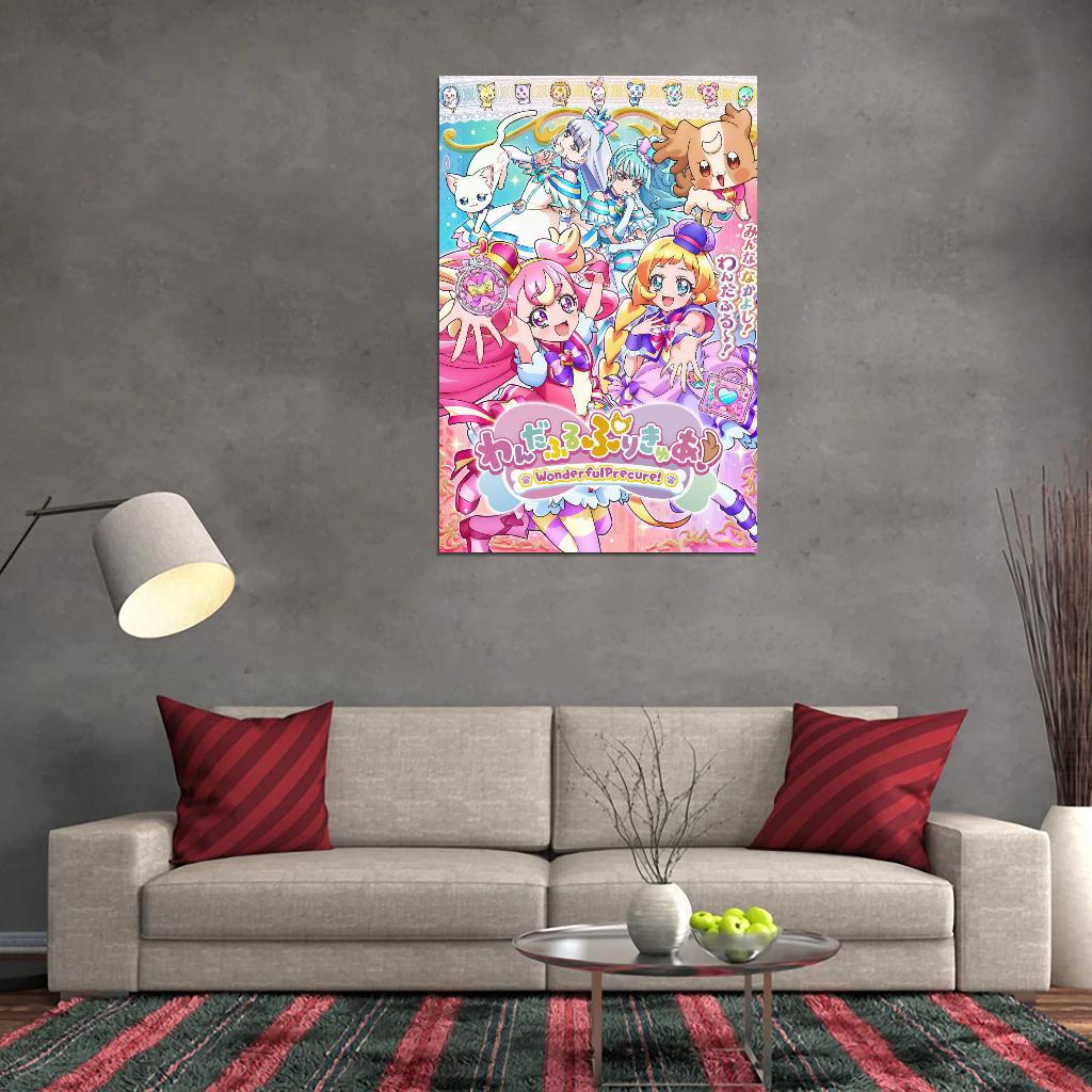 Fresh Pretty Cure! Fresh Precure Wonderful Pretty Cure! Love Momozono Miki Aono Inori Yamabuki Setsuna Higashi Magical Girl Anime Poster Manga Art
