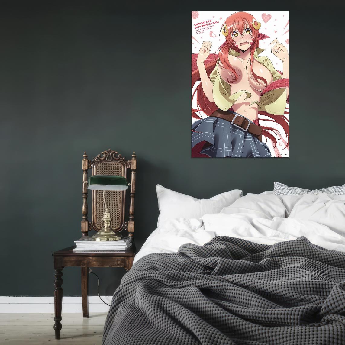 Monster Musume No Iru Nichijou Monster Musume Everyday Life With Monster Girls Miia Anime Poster Manga Art Boobs - xonomax