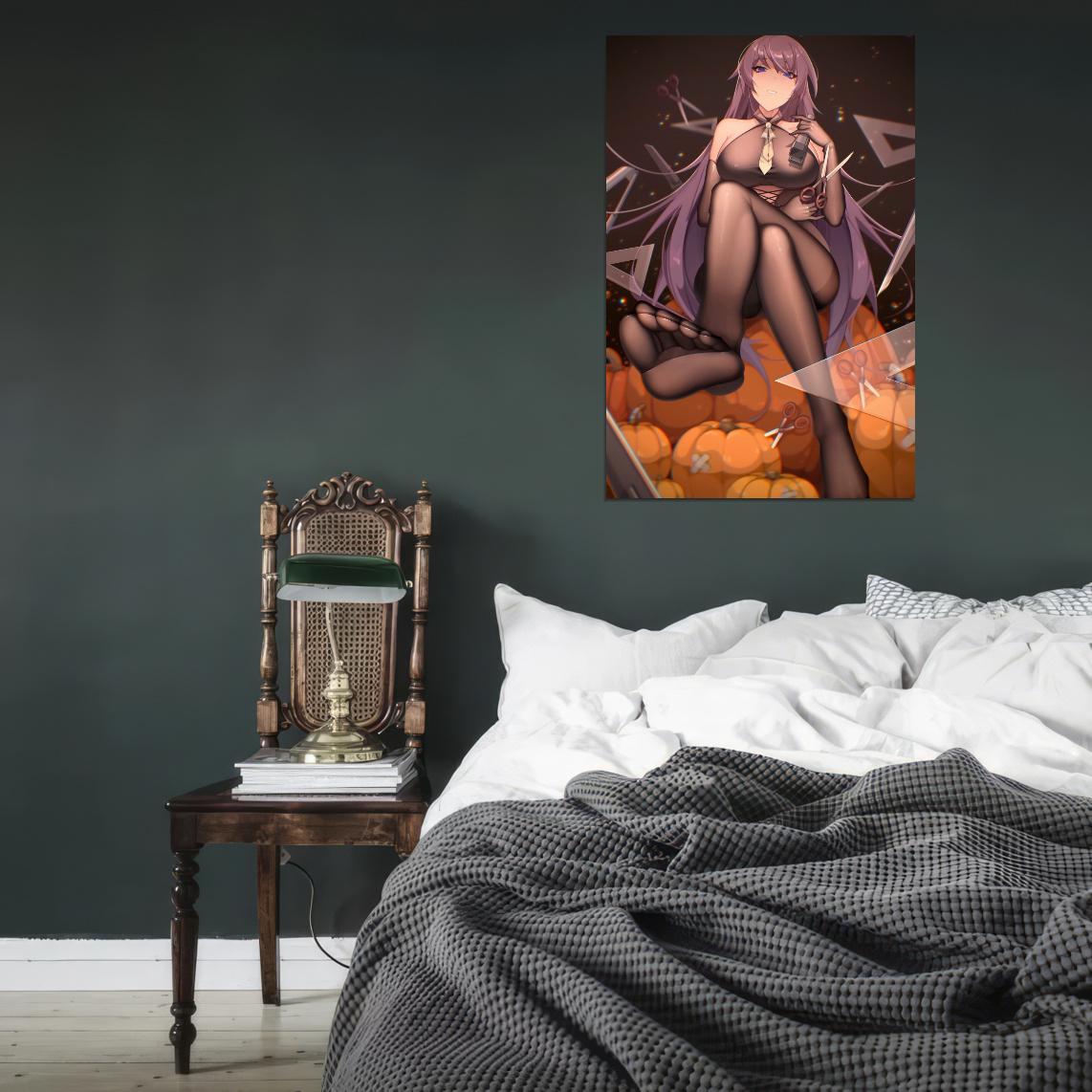 Monogatari Bakemonogatari Senjougahara Hitagi Series Supernatural Romance Anime Poster Manga Art Sexy Feet - xonomax