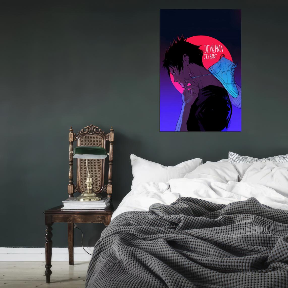 Devilman Crybaby Akira Fudo Ryo Asuka Horror Supernatural Anime Poster Manga Art