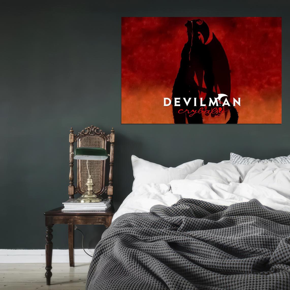 Devilman Crybaby Akira Fudo Ryo Asuka Horror Supernatural Anime Poster Manga Art - xonomax