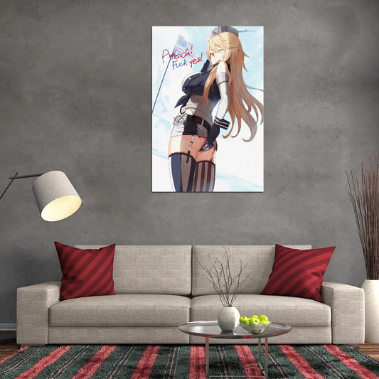 Kantai Collection Kancolle Iowa America Video Game Military Strategy Anime Poster Manga Art - xonomax