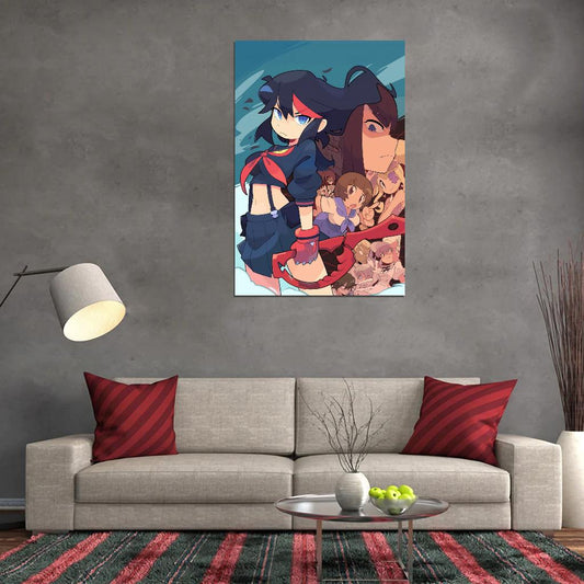 Kill La Kill Kill La Kill Ryuko Matoi Kiryuuin Satsuki Action Comedy Anime Poster Manga Art - xonomax