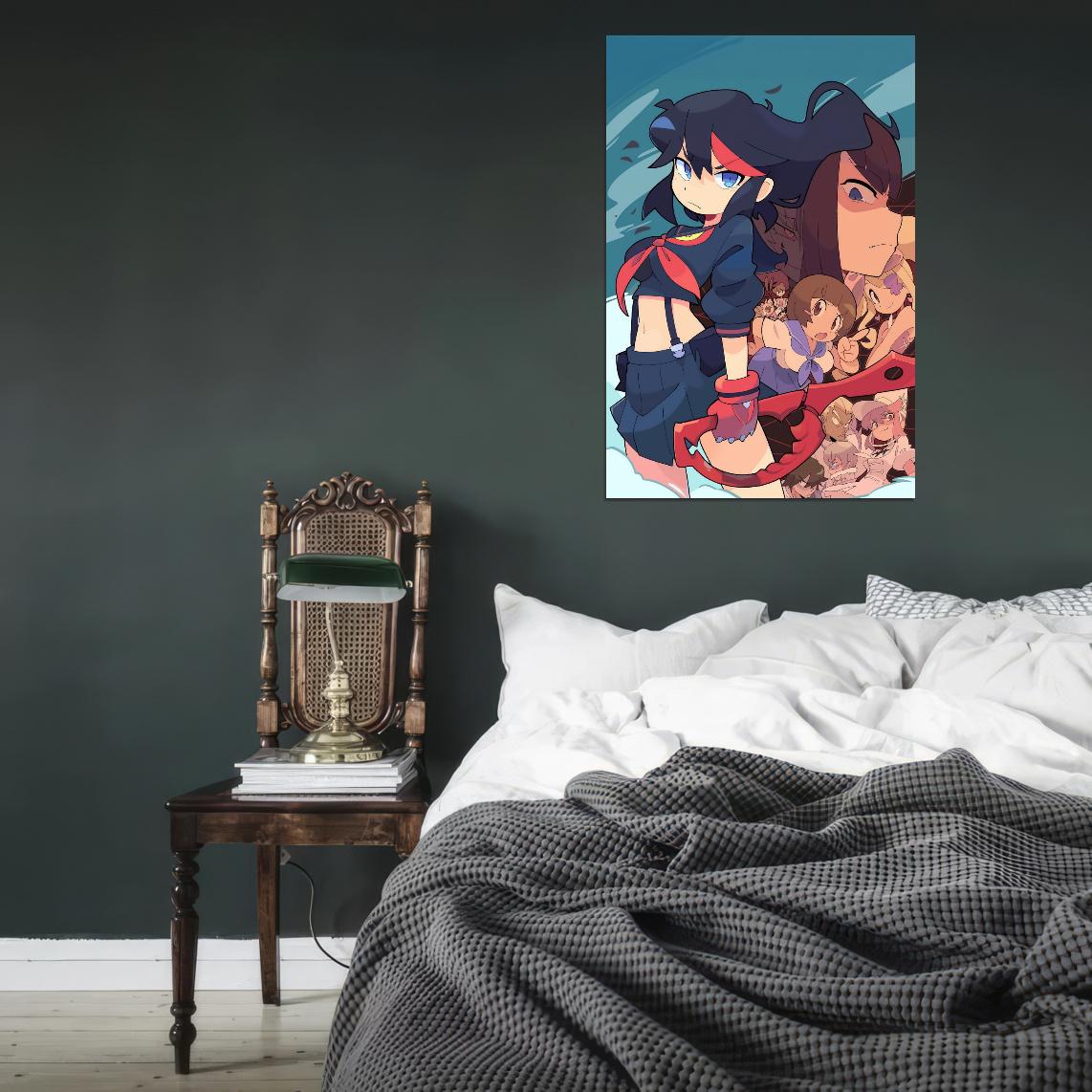 Kill La Kill Kill La Kill Ryuko Matoi Kiryuuin Satsuki Action Comedy Anime Poster Manga Art - xonomax