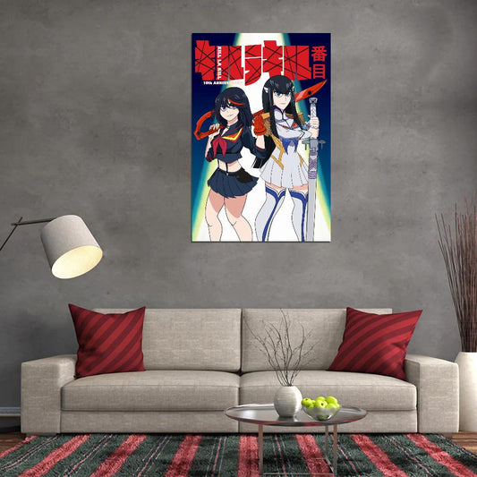 Kill La Kill Kill La Kill Ryuko Matoi Kiryuuin Satsuki Action Comedy Anime Poster Manga Art - xonomax