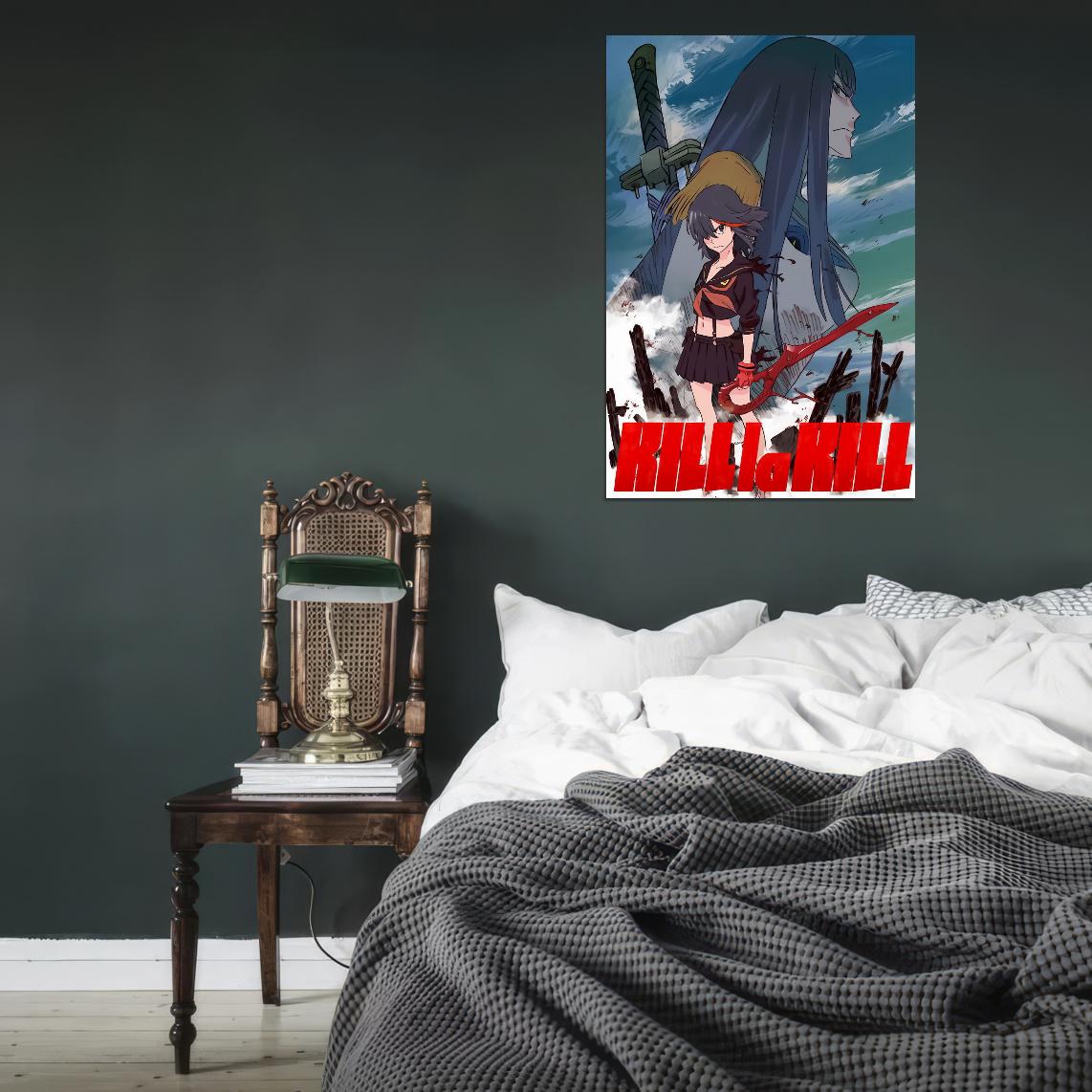 Kill La Kill Kill La Kill Ryuko Matoi Kiryuuin Satsuki Action Comedy Anime Poster Manga Art - xonomax