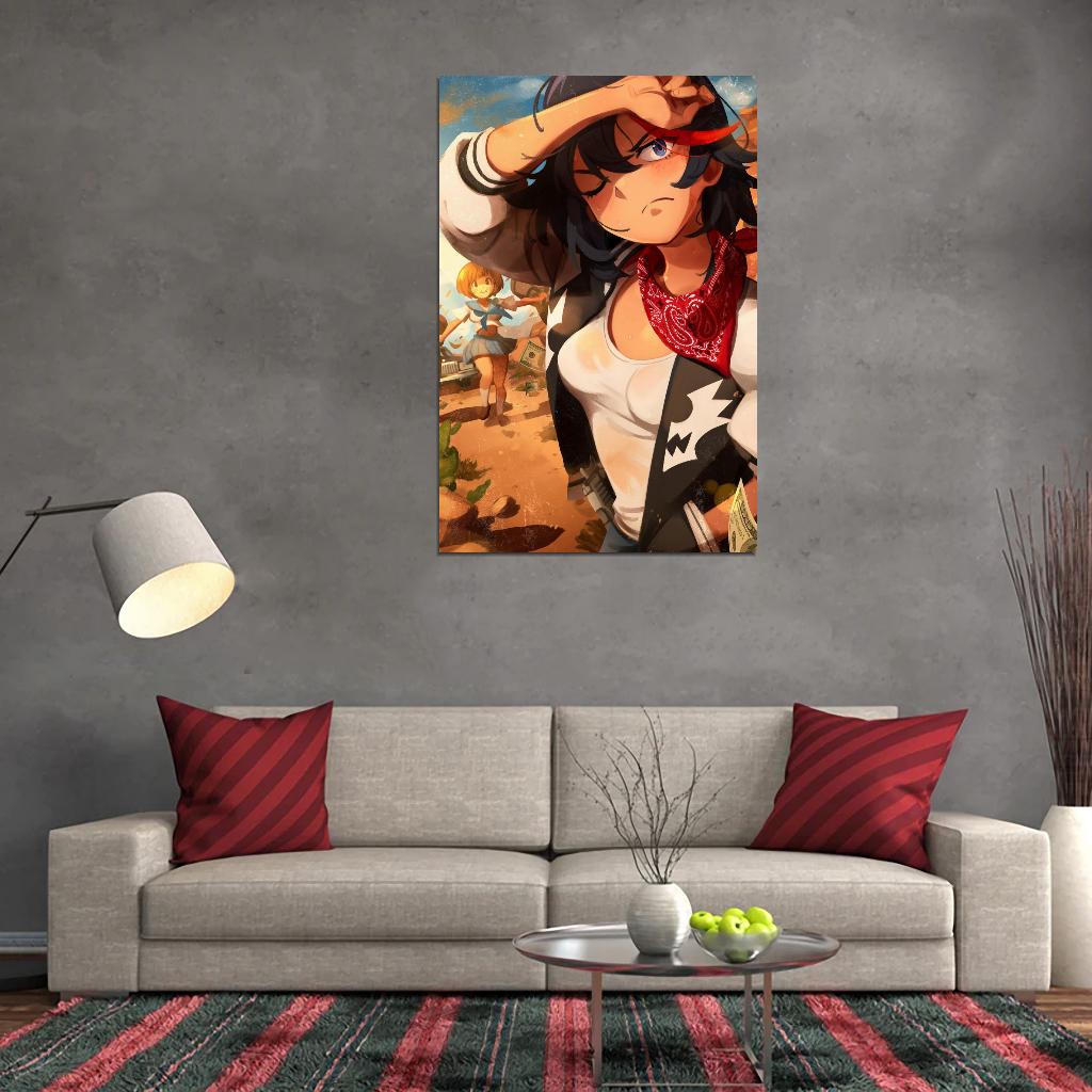 Kill La Kill Kill La Kill Ryuko Matoi Kiryuuin Satsuki Action Comedy Anime Poster Manga Art