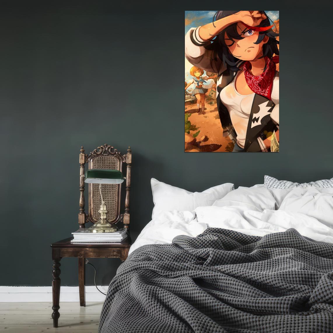 Kill La Kill Kill La Kill Ryuko Matoi Kiryuuin Satsuki Action Comedy Anime Poster Manga Art - xonomax