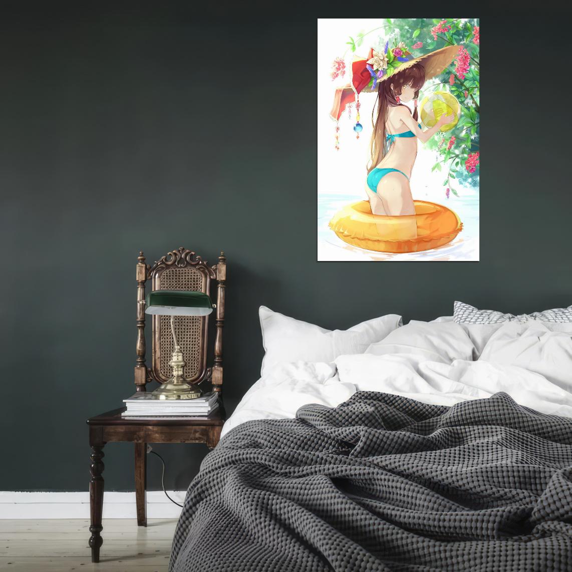 The Touhou Project Hakurei Reimu Bikini Fantasy Video Game Anime Poster Manga Art - xonomax