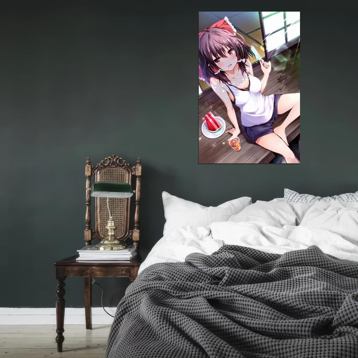 The Touhou Project Hakurei Reimu Fantasy Video Game Anime Poster Manga Art Sexy - xonomax