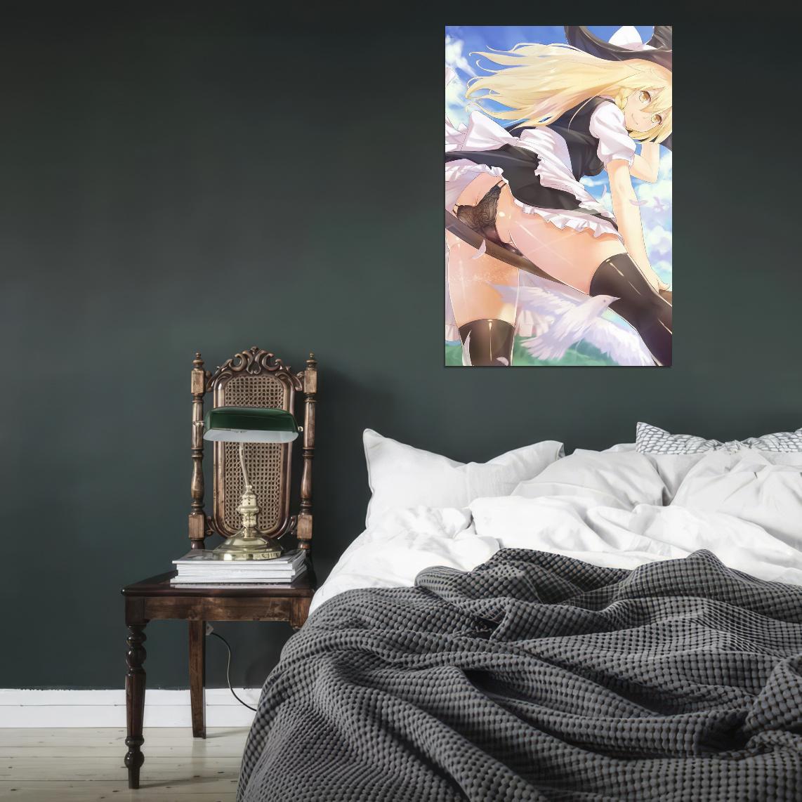 The Touhou Project Kirisame Marisa Fantasy Video Game Anime Poster Manga Art Sexy - xonomax