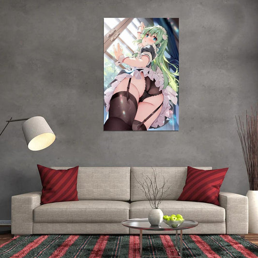 The Touhou Project Kochiya Sanae Fantasy Video Game Anime Poster Manga Art Sexy Maid - xonomax