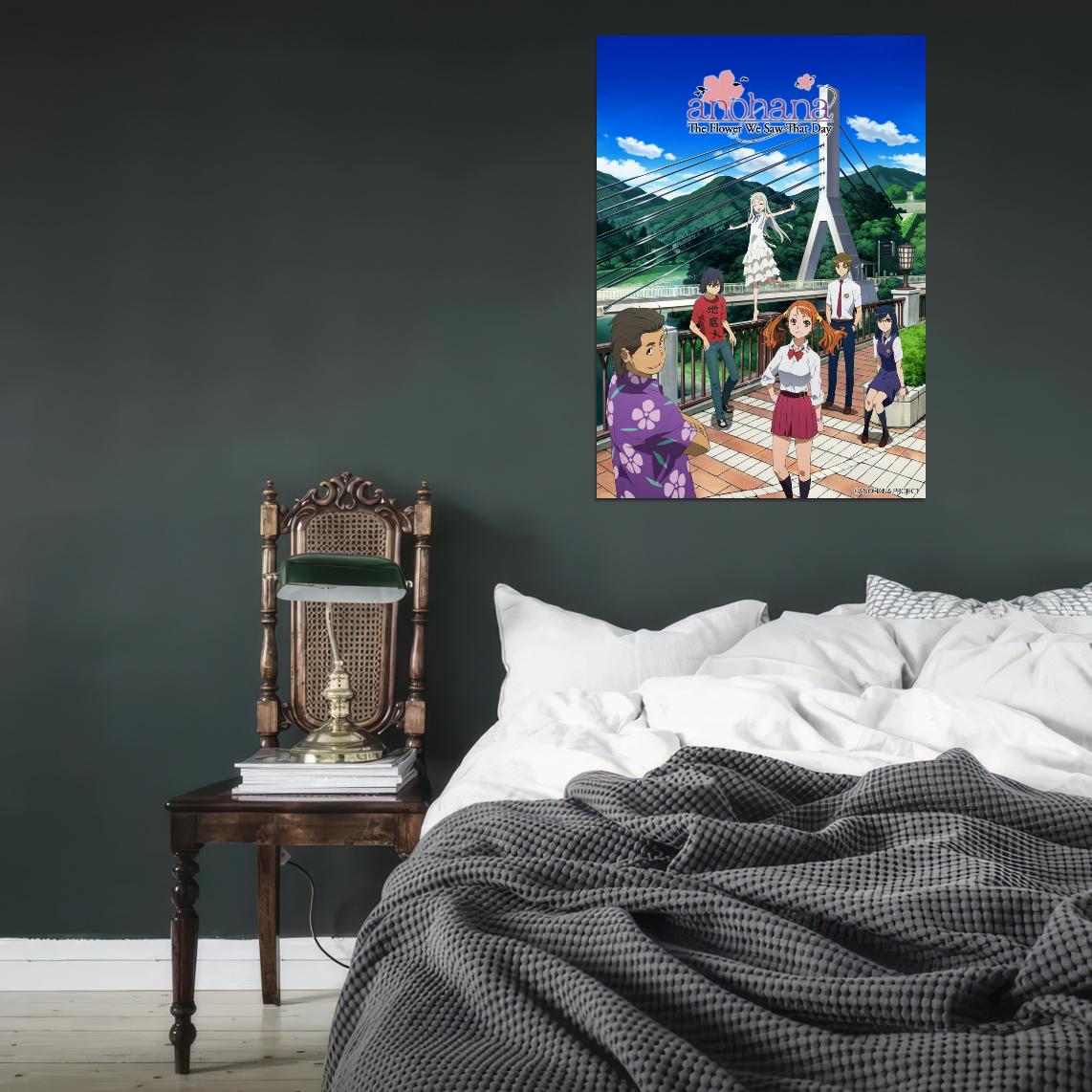 Anohana The Flower We Saw That Day Tv Series Anime Poster Japanese Drama Supernatural Friendship Manga Art - xonomax