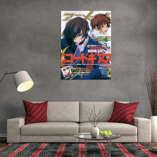 Code Geass Hangyaku No Lelouch Tv Series Anime Poster Japanese Mecha Action Drama Manga Style Manga Art - xonomax