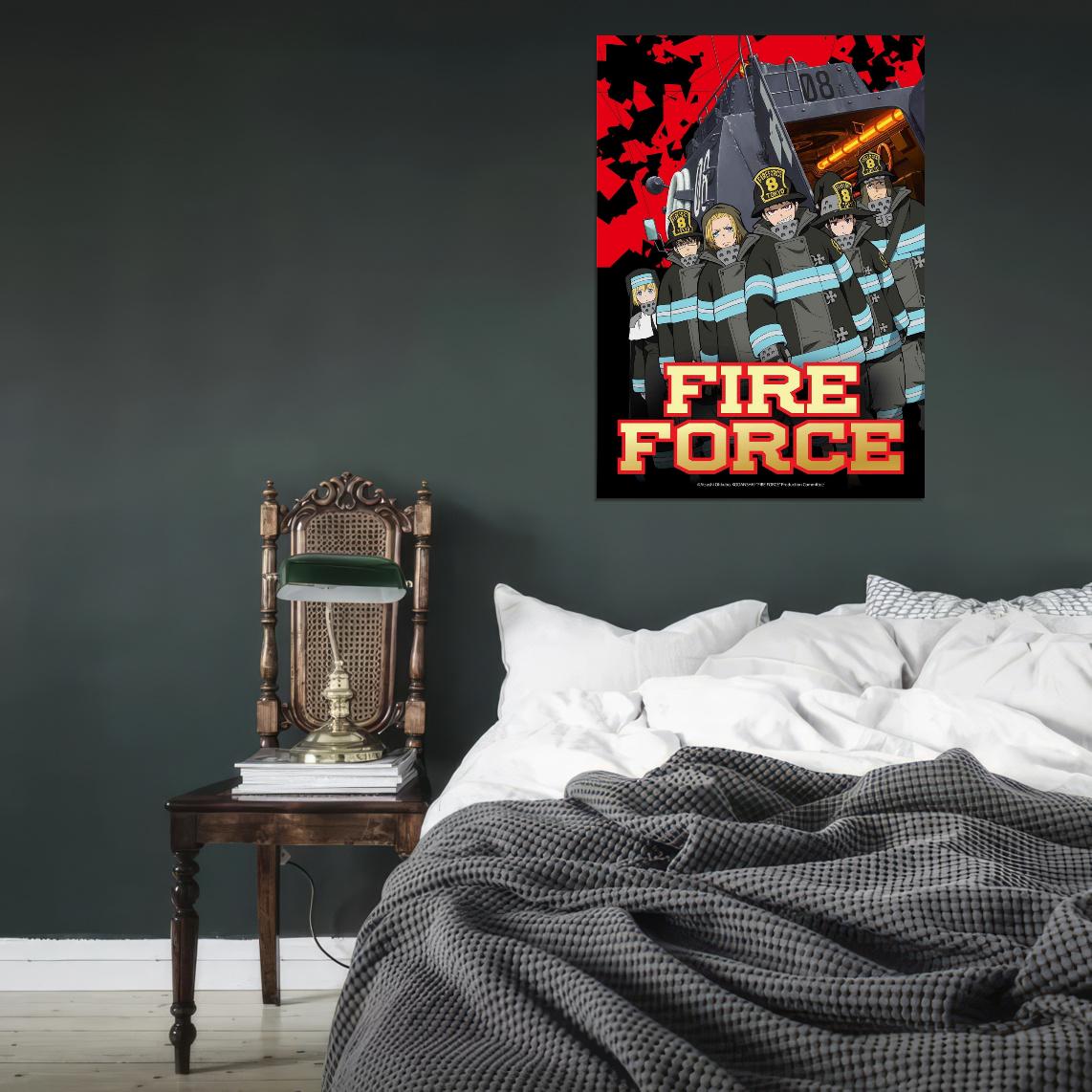 Fire Force Tv Series Anime Poster Japanese Action Supernatural Firefighters Manga Art - xonomax