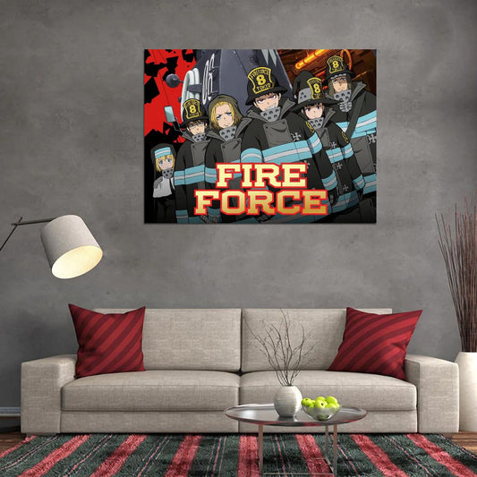 Fire Force Tv Series Anime Poster Japanese Action Supernatural Firefighters Manga Art - xonomax