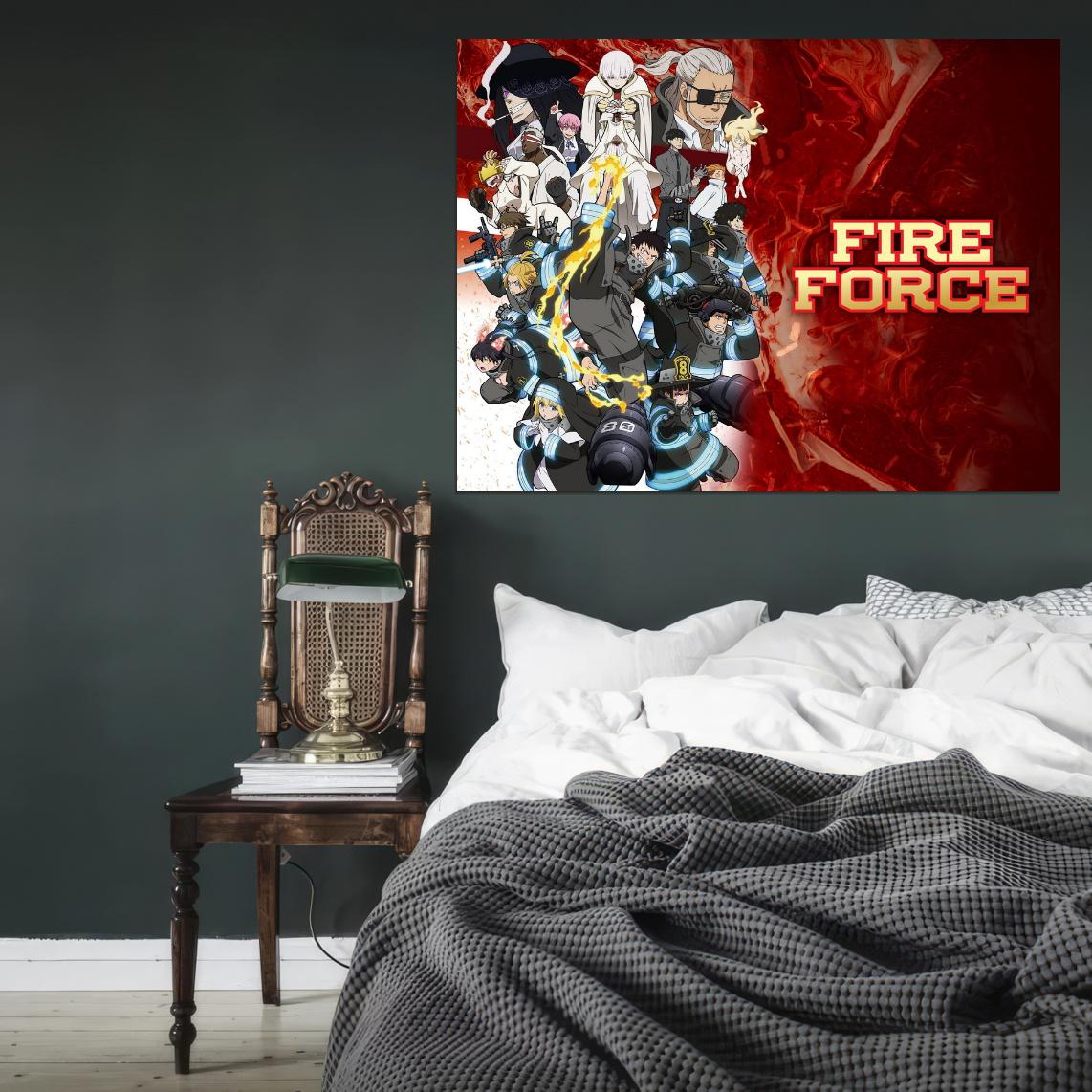 Fire Force Tv Series Anime Poster Japanese Action Supernatural Firefighters Manga Art - xonomax