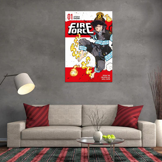Fire Force Tv Series Anime Poster Japanese Action Supernatural Firefighters Manga Art - xonomax