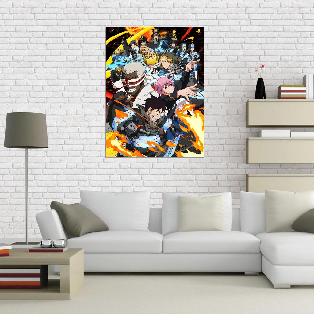 Fire Force Tv Series Anime Poster Japanese Action Supernatural Firefighters Manga Art - xonomax