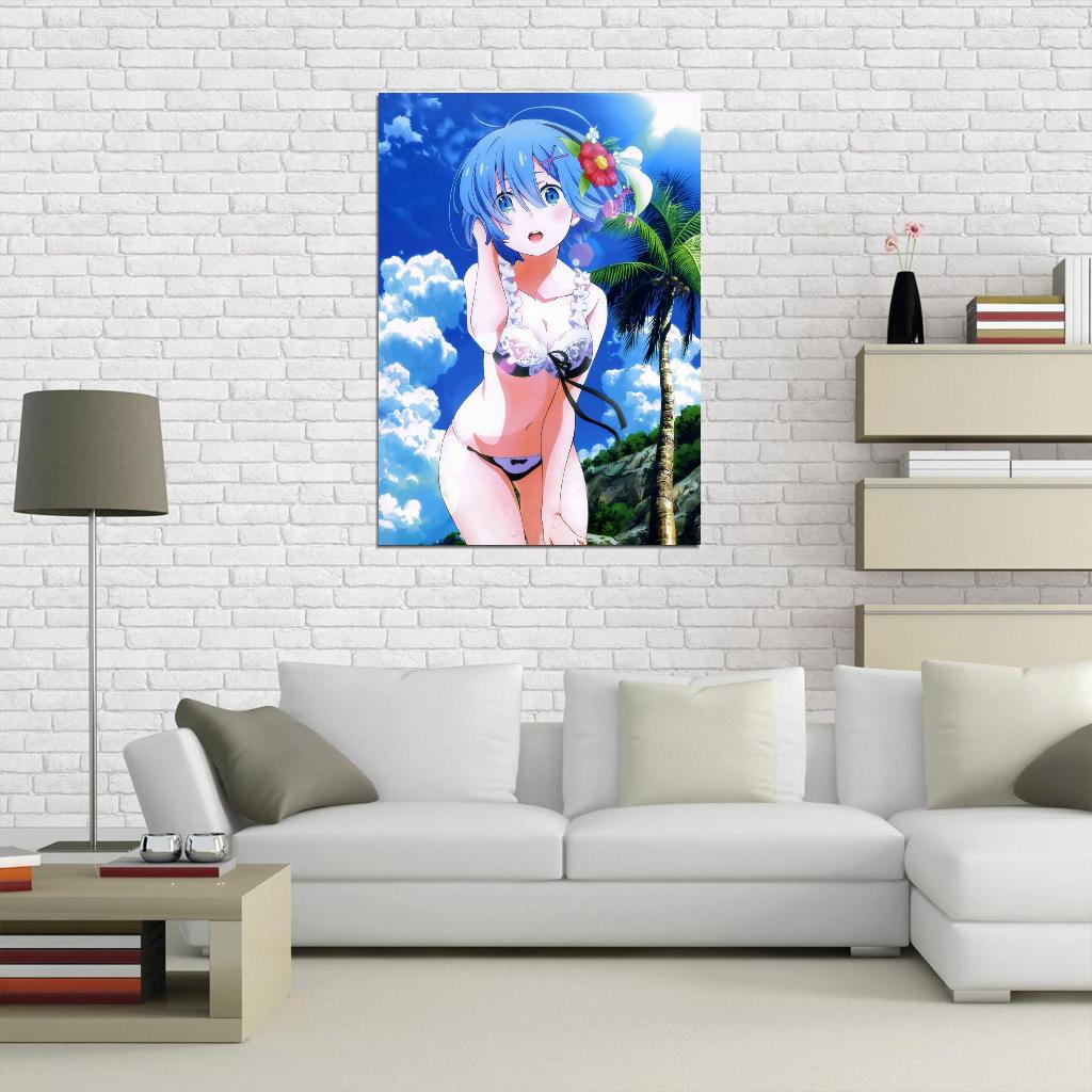 Re Zero Starting Life In Another World Anime Poster Japanese Fantasy Cute Sexy Girl Bikini Manga Art - xonomax