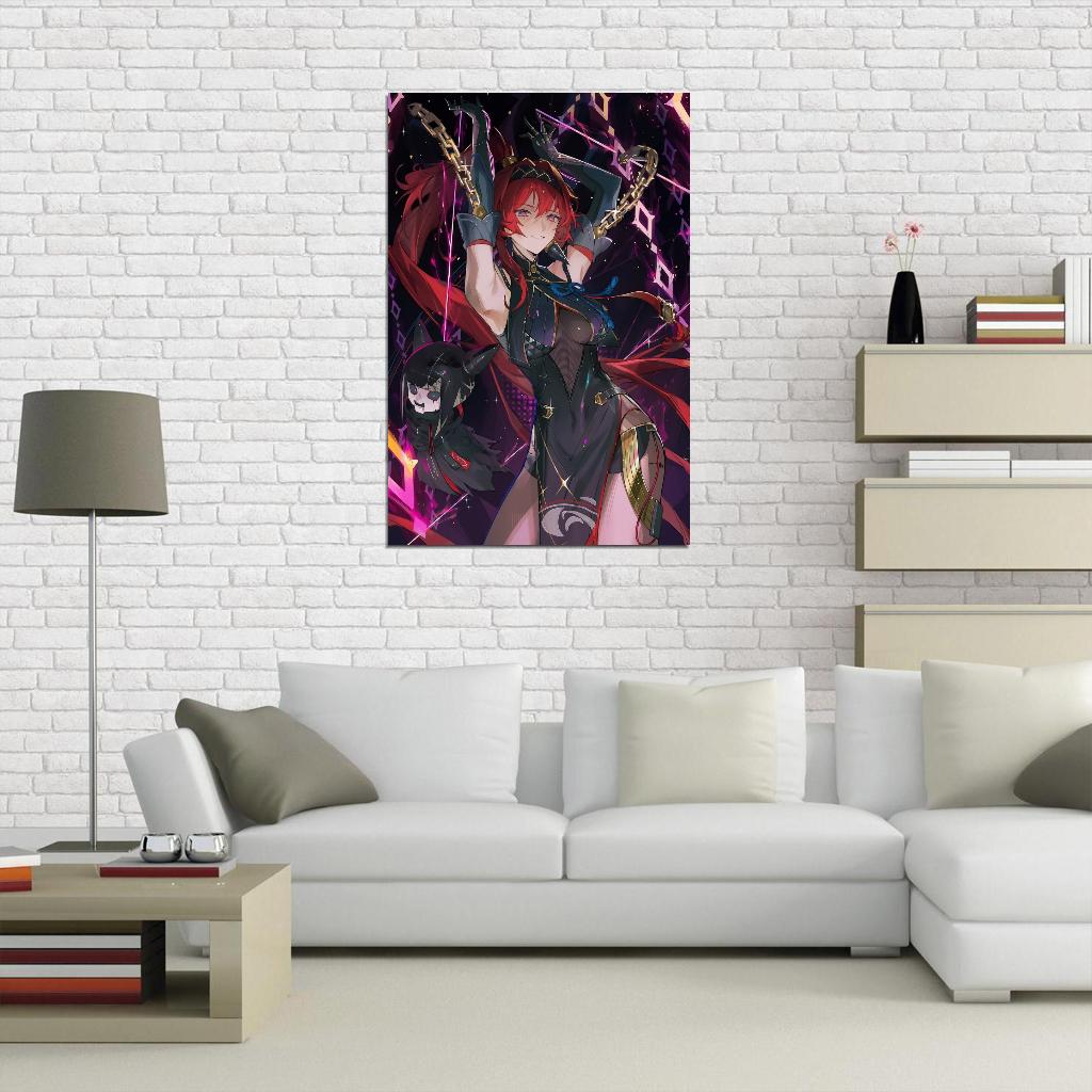 Yinlin Wuthering Waves Video Game Anime Poster Redhead Girl Manga Art